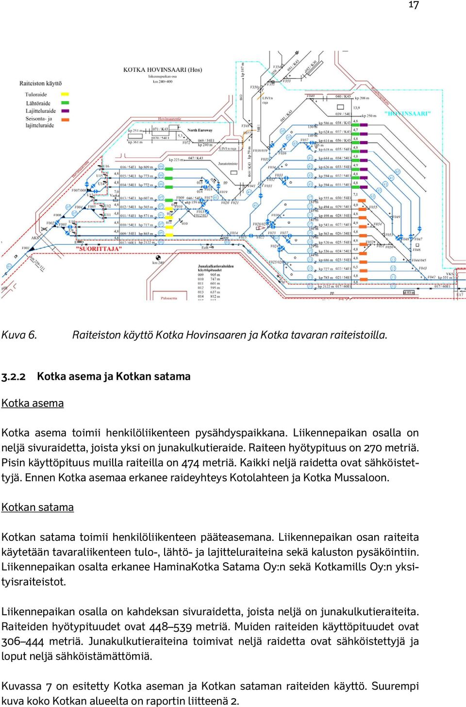 Kaikki neljä raidetta ovat sähköistettyjä. Ennen Kotka asemaa erkanee raideyhteys Kotolahteen ja Kotka Mussaloon. Kotkan satama Kotkan satama toimii henkilöliikenteen pääteasemana.