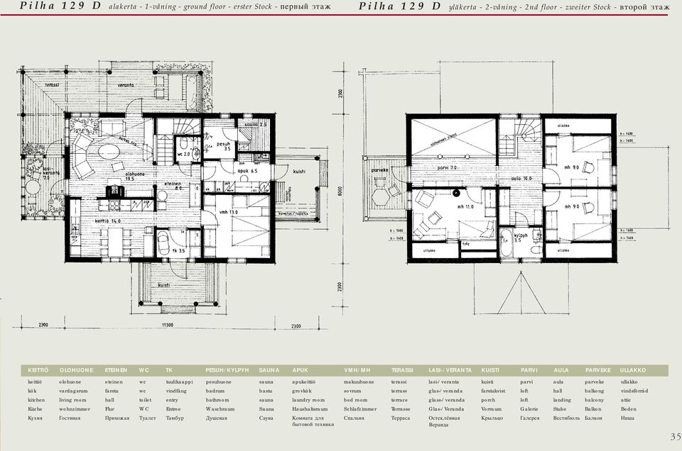 ullakko kök vardagsrum farstu wc vindfång badrum bastu grovkök sovrum terrass glas-/veranda farstukvist loft hall balkong vindsförråd kitchen living room hall toilet entry bathroom sauna laundry room