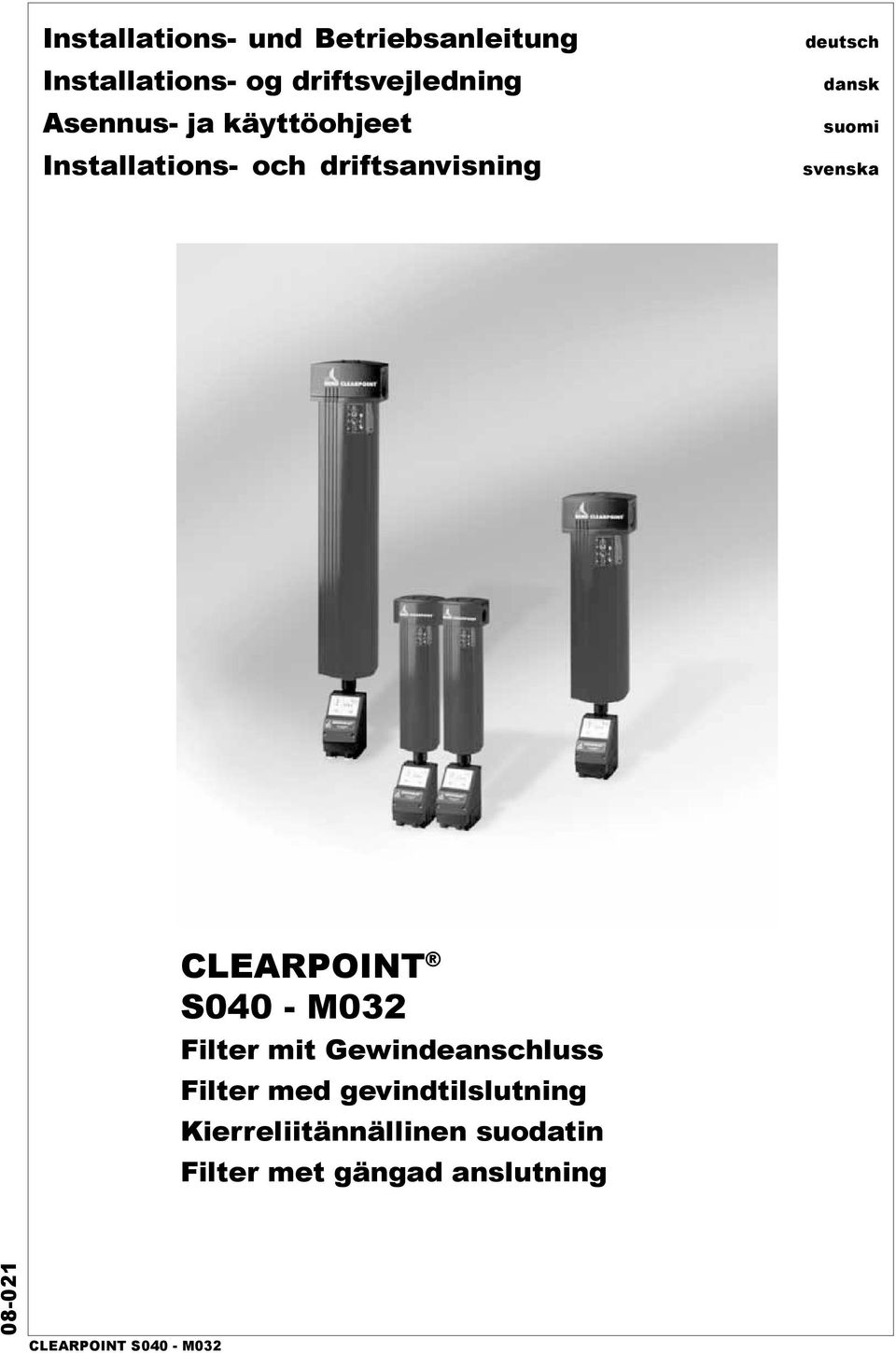 CLEARPOINT S040 - M032 Filter mit Gewindeanschluss Filter med gevindtilslutning