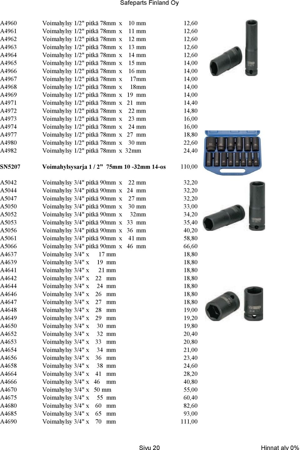 Voimahylsy 1/2" pitkä 78mm Voimahylsy 1/2" pitkä 78mm Voimahylsy 1/2" pitkä 78mm Voimahylsy 1/2" pitkä 78mm Voimahylsy 1/2" pitkä 78mm Voimahylsy 1/2" pitkä 78mm x x x x x x x x x x x x x x x x x