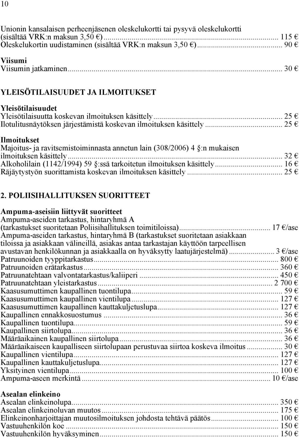 .. 25 Ilotulitusnäytöksen järjestämistä koskevan ilmoituksen käsittely... 25 Ilmoitukset Majoitus- ja ravitsemistoiminnasta annetun lain (308/2006) 4 :n mukaisen ilmoituksen käsittely.