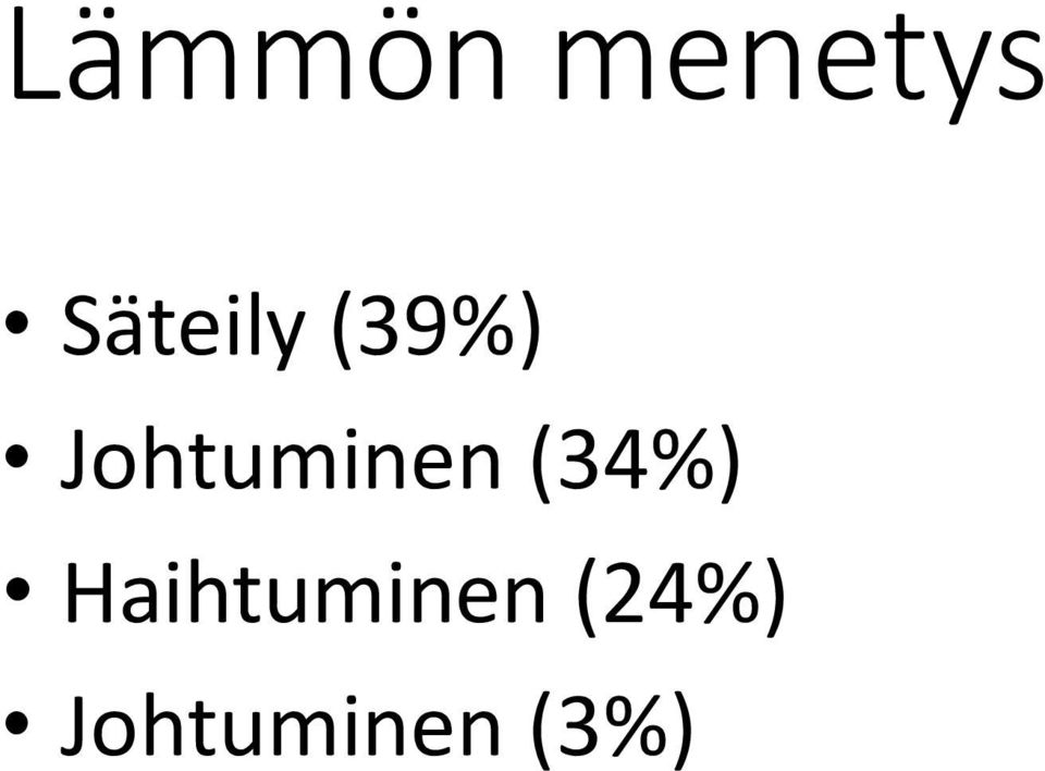 Johtuminen (34%)