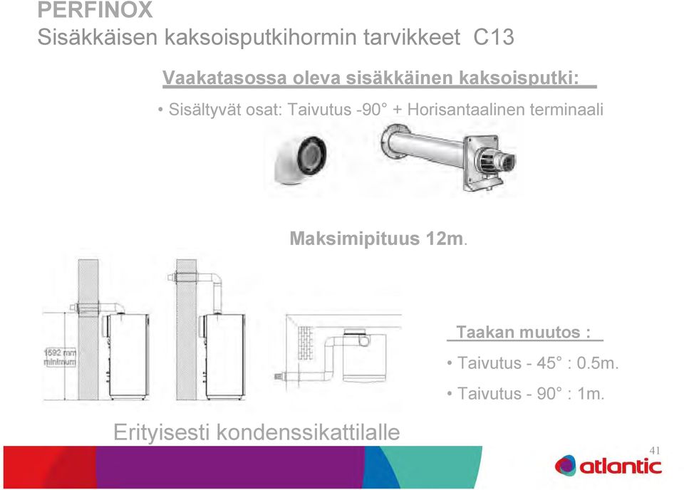 Horisantaalinen terminaali Maksimipituus 12m.