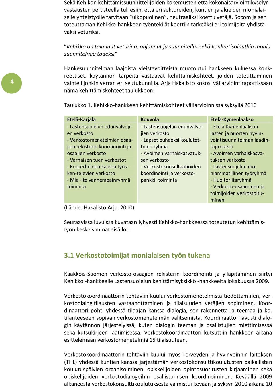 Kehikko on toiminut veturina, ohjannut ja suunnitellut sekä konkretisoinutkin monia suunnitelmia todeksi 4 Hankesuunnitelman laajoista yleistavoitteista muotoutui hankkeen kuluessa konkreettiset,