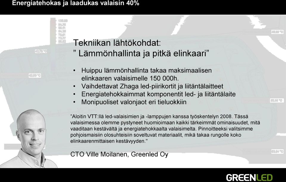 led-valaisimien ja -lamppujen kanssa työskentelyn 2008.