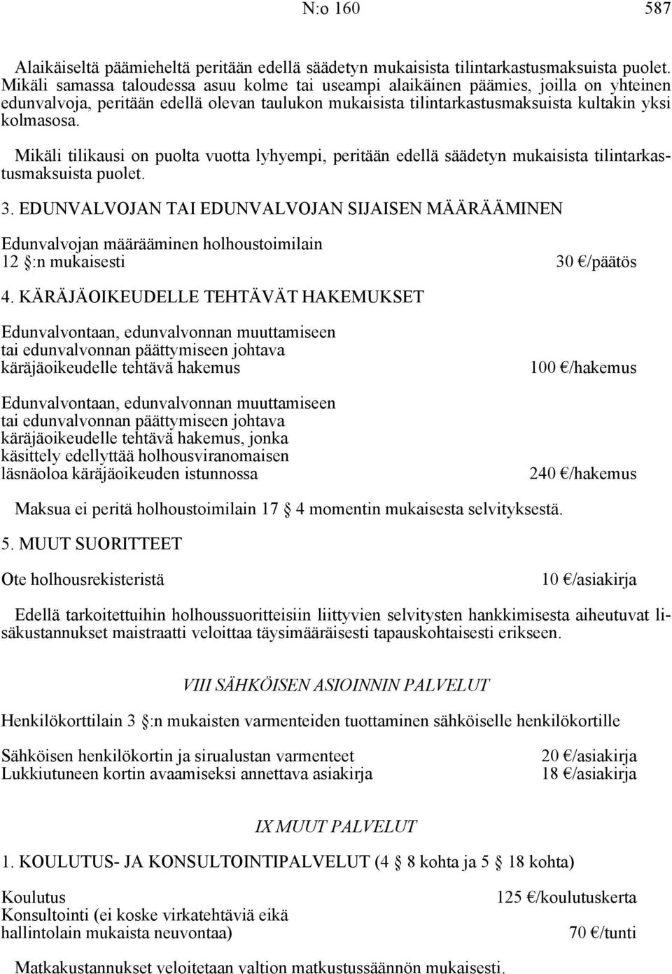 Mikäli tilikausi on puolta vuotta lyhyempi, peritään edellä säädetyn mukaisista tilintarkastusmaksuista puolet. 3.