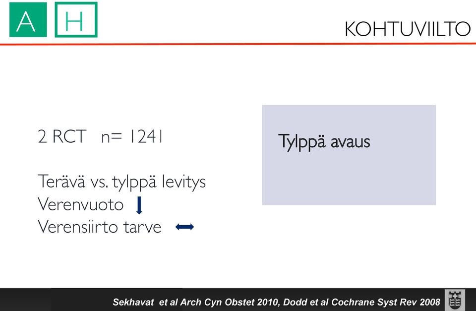 tylppä levitys Verenvuoto Verensiirto