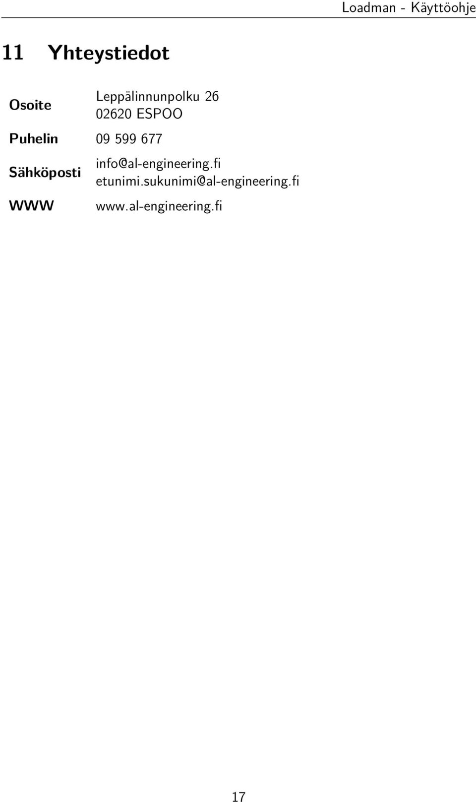 WWW info@al-engineering.fi etunimi.