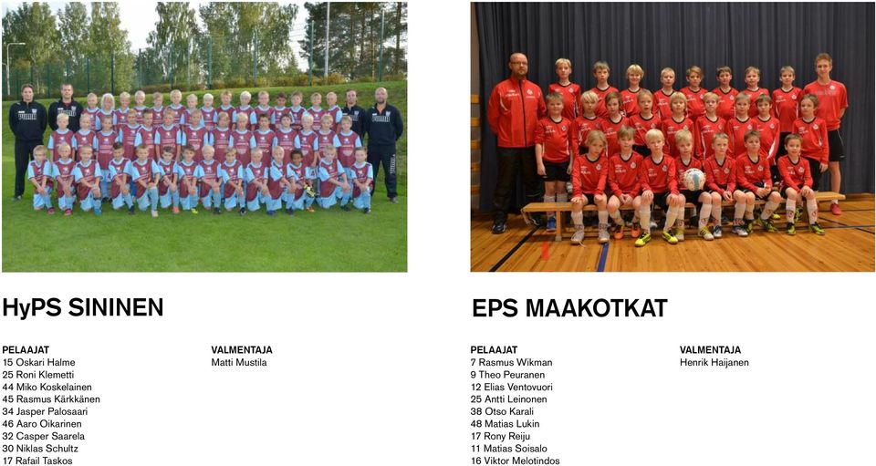 Matti Mustila PELAAJAT 7 Rasmus Wikman 9 Theo Peuranen 12 Elias Ventovuori 25 Antti Leinonen 38 Otso