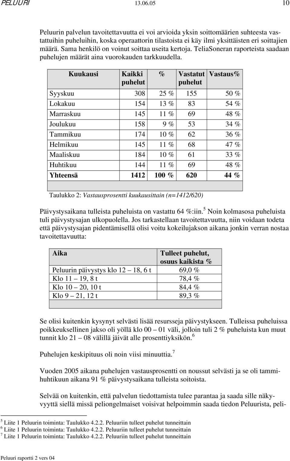 Sama henkilö on voinut soittaa useita kertoja. TeliaSoneran raporteista saadaan puhelujen määrät aina vuorokauden tarkkuudella.