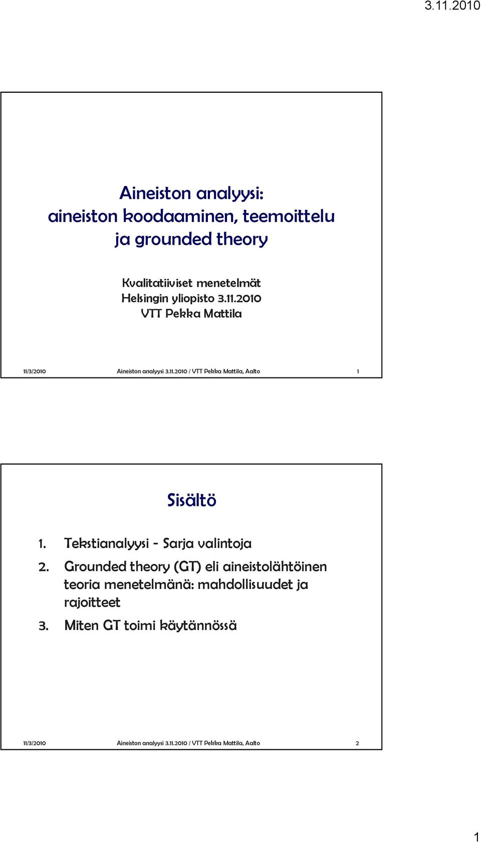 Tekstianalyysi - Sarja valintoja 2.