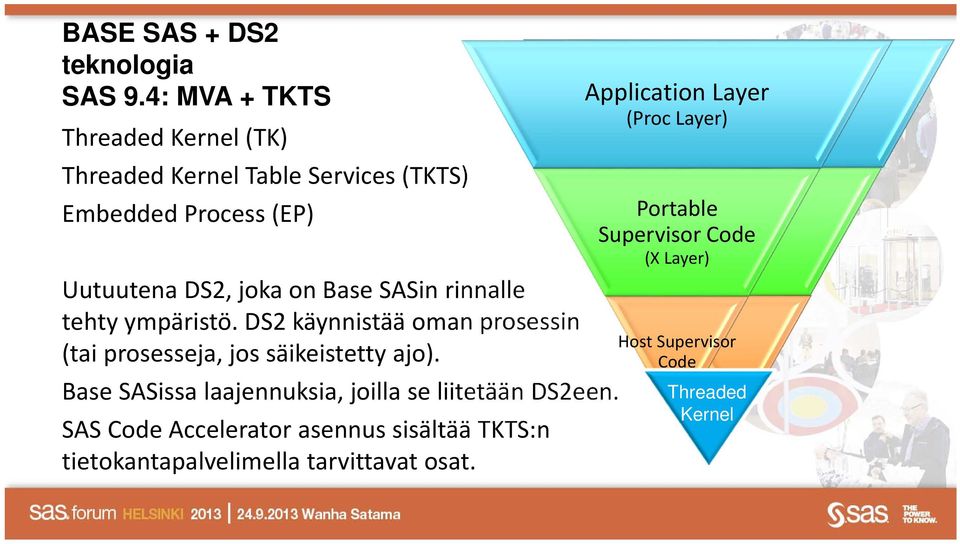 SASin rinnalle tehty ympäristö. DS2 käynnistää oman prosessin (tai prosesseja, jos säikeistetty ajo).