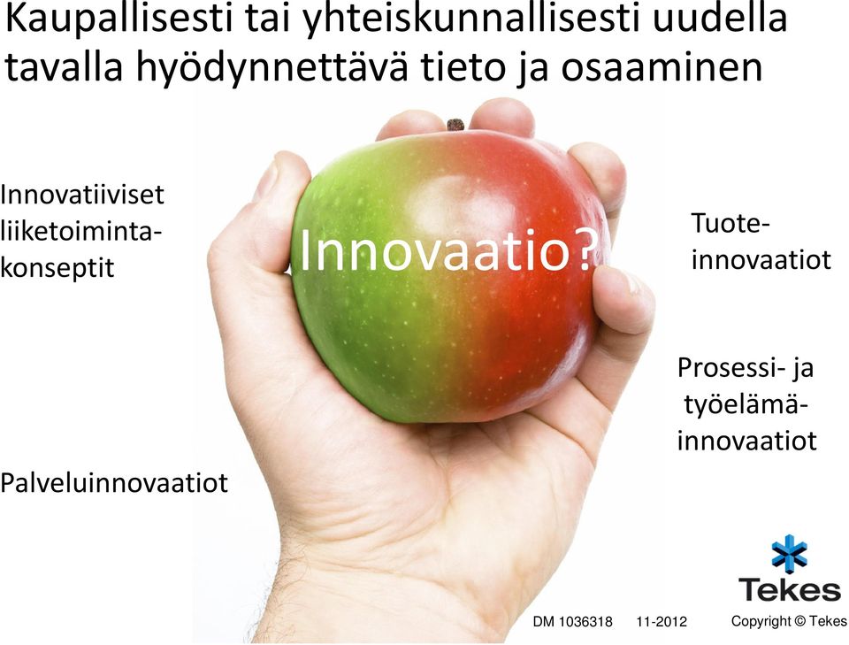 Innovatiiviset liiketoimintakonseptit Innovaatio?