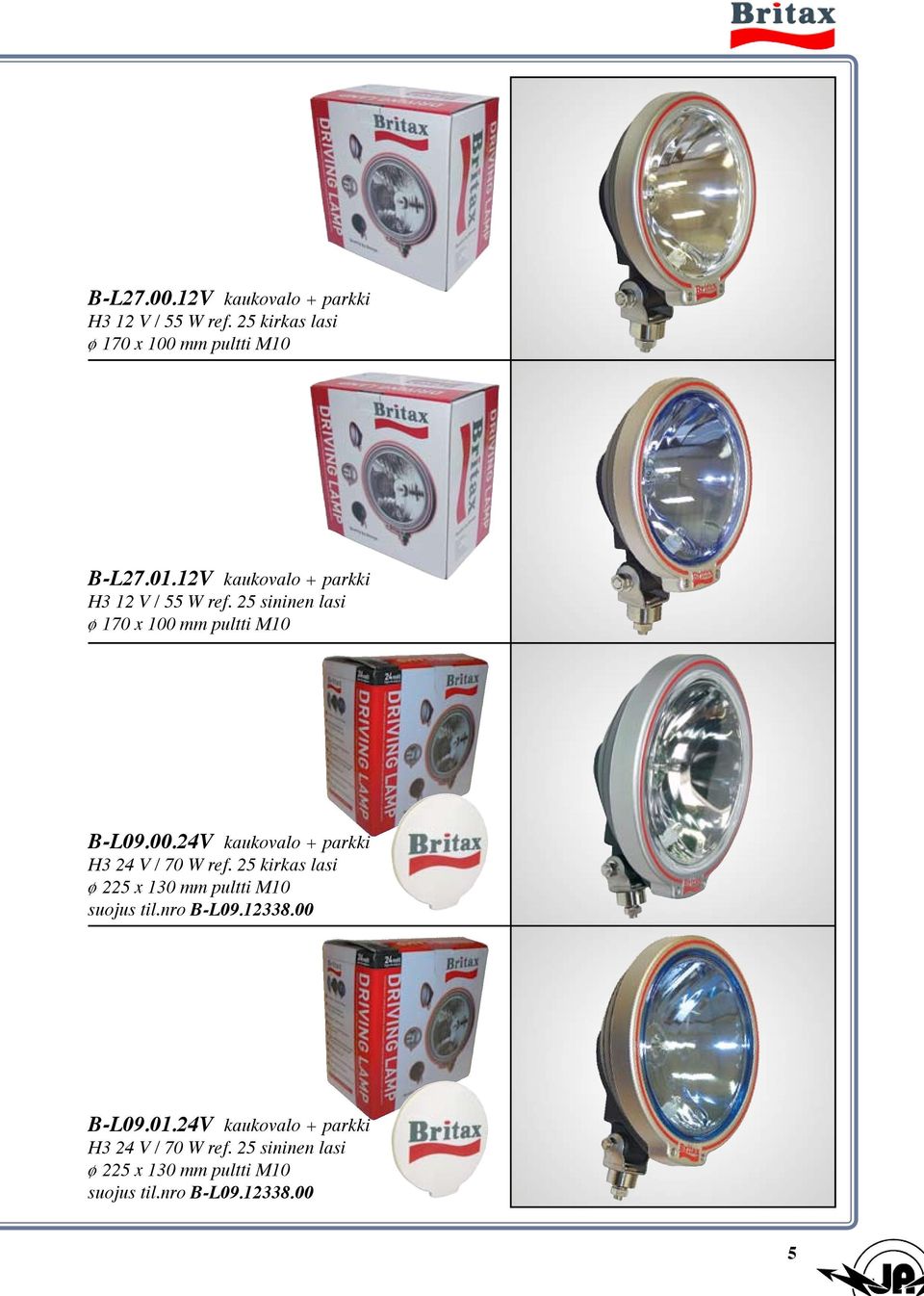 mm pultti M10 B-L09.00.24V kaukovalo + parkki H3 24 V / 70 W ref.
