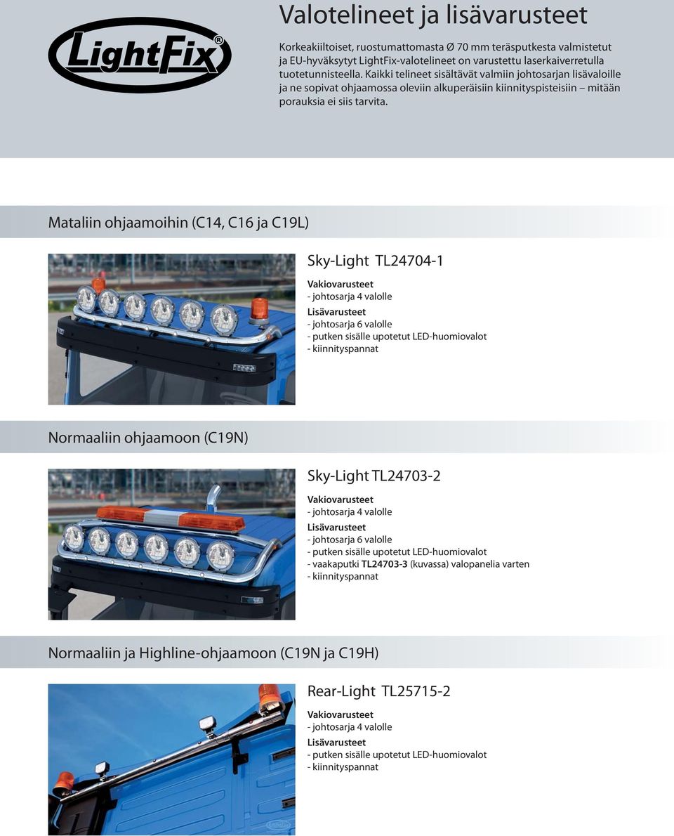 Valotelineet. Scania P-, G- ja R-sarjoihin. Lisävalot valotelineisiin - PDF  Ilmainen lataus