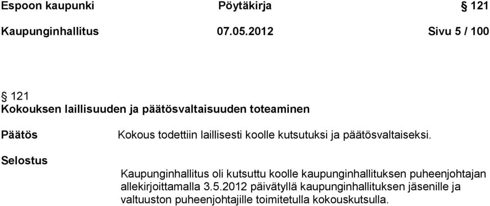 todettiin laillisesti koolle kutsutuksi ja päätösvaltaiseksi.