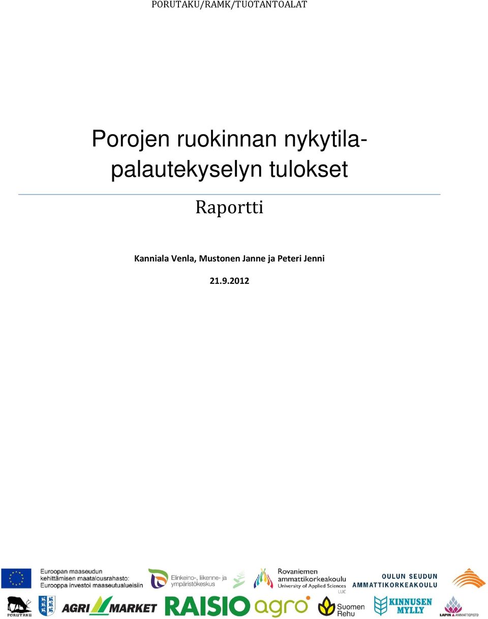 tulokset Raportti Kanniala Venla,