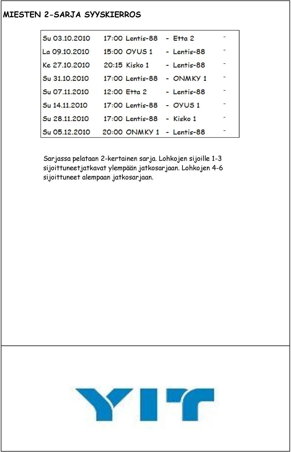 Lohkojen sijoille 1-3 sijoittuneetjatkavat