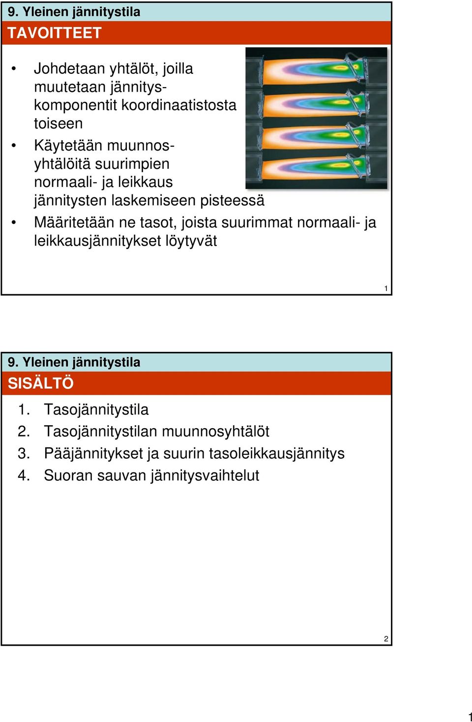 tasot, joista suurimmat normaali- ja leikkausjännitkset lötvät 1 SISÄLTÖ 1. Tasojännitstila.