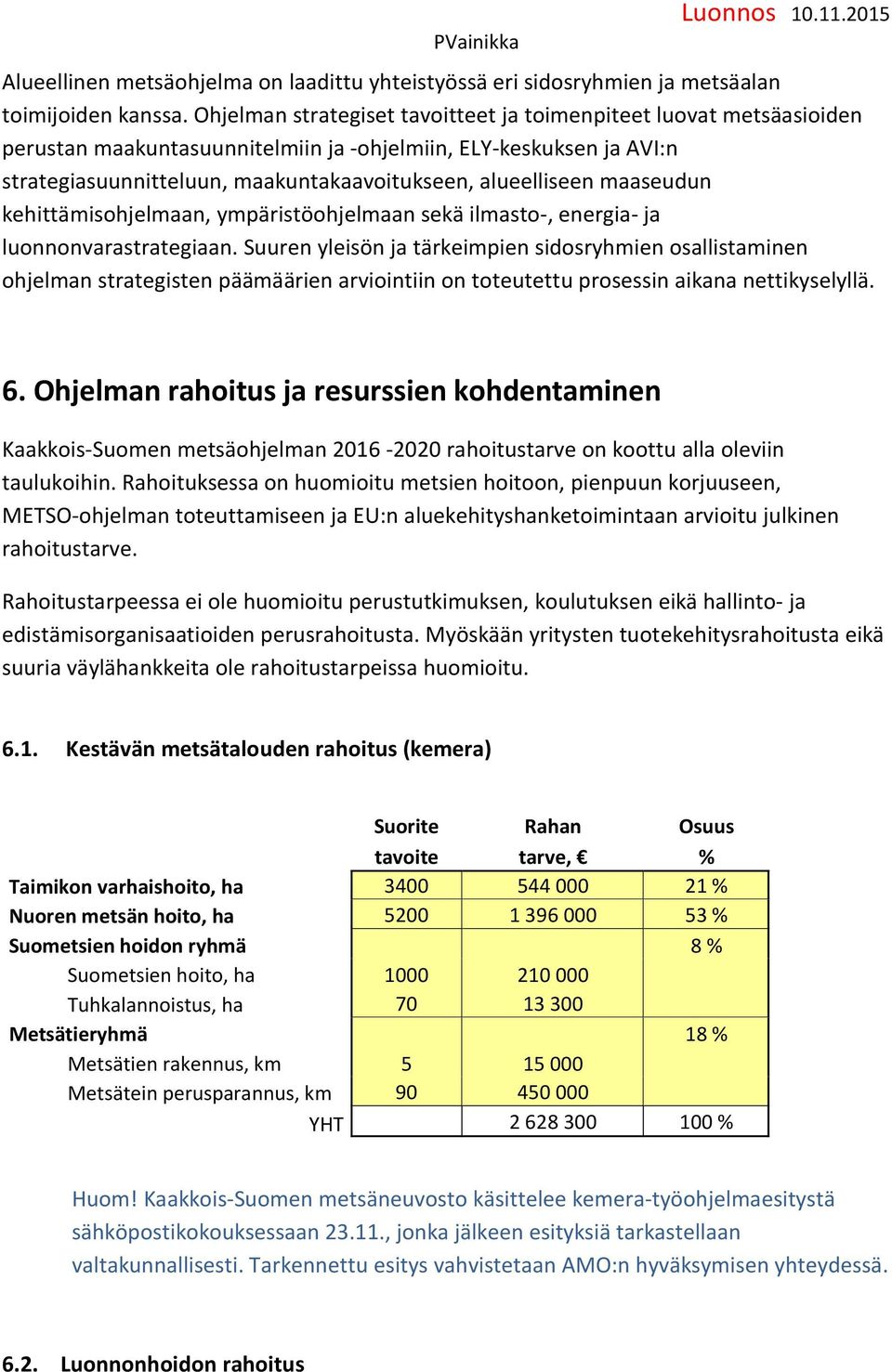 maaseudun kehittämisohjelmaan, ympäristöohjelmaan sekä ilmasto-, energia- ja luonnonvarastrategiaan.