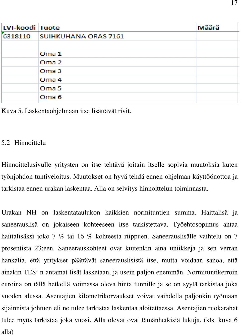 Haittalisä ja saneerauslisä on jokaiseen kohteeseen itse tarkistettava. Työehtosopimus antaa haittalisäksi joko 7 % tai 16 % kohteesta riippuen. Saneerauslisälle vaihtelu on 7 prosentista 23:een.