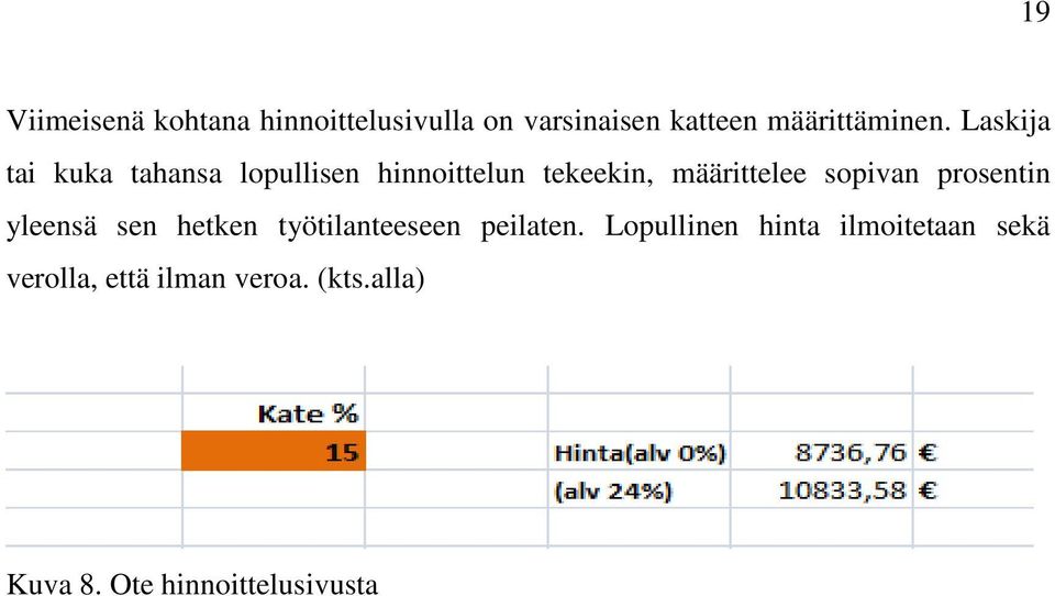 prosentin yleensä sen hetken työtilanteeseen peilaten.