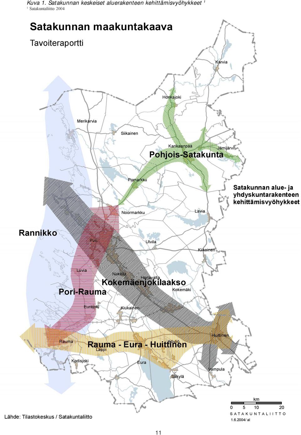 Merikarvia Siikainen Kankaanpää Pohjois-Satakunta Jämijärvi Pomarkku Noormarkku Lavia Satakunnan alue- ja yhdyskuntarakenteen