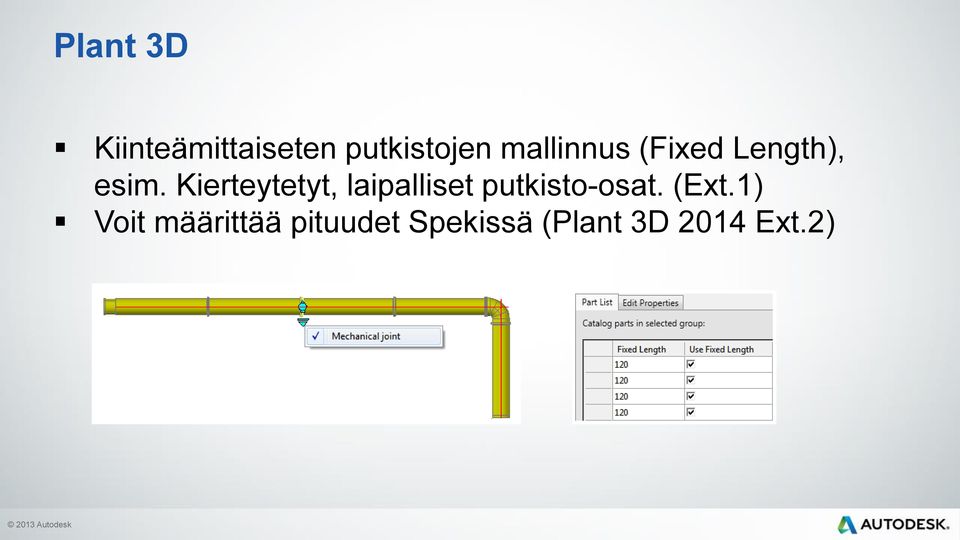 Kierteytetyt, laipalliset putkisto-osat.