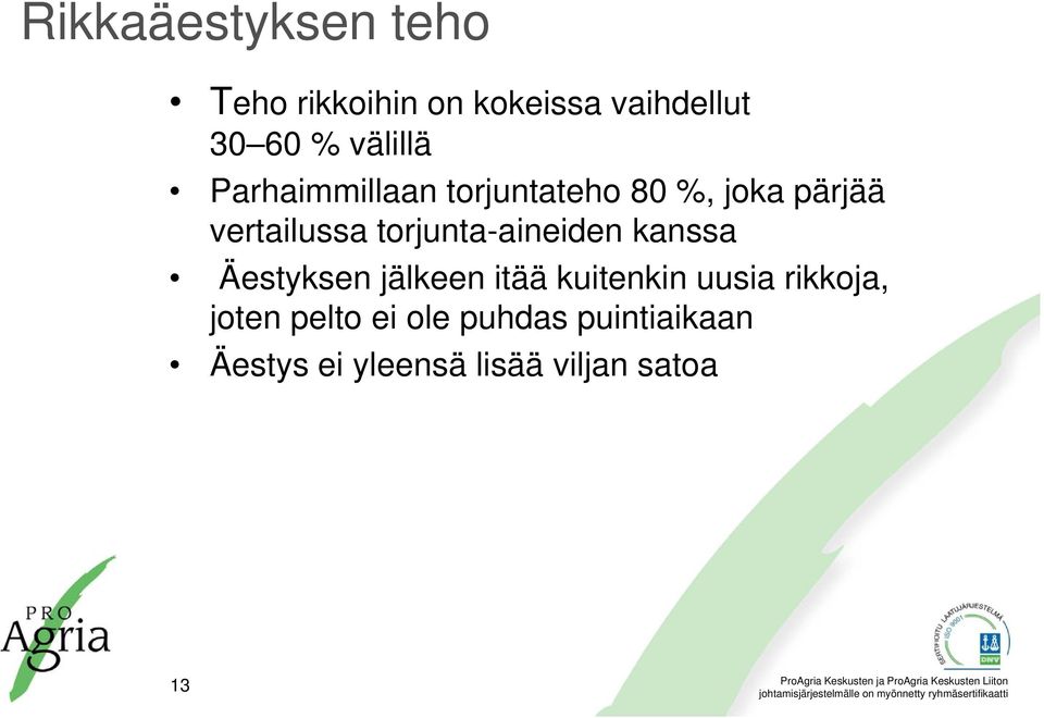 torjunta-aineiden kanssa Äestyksen jälkeen itää kuitenkin uusia