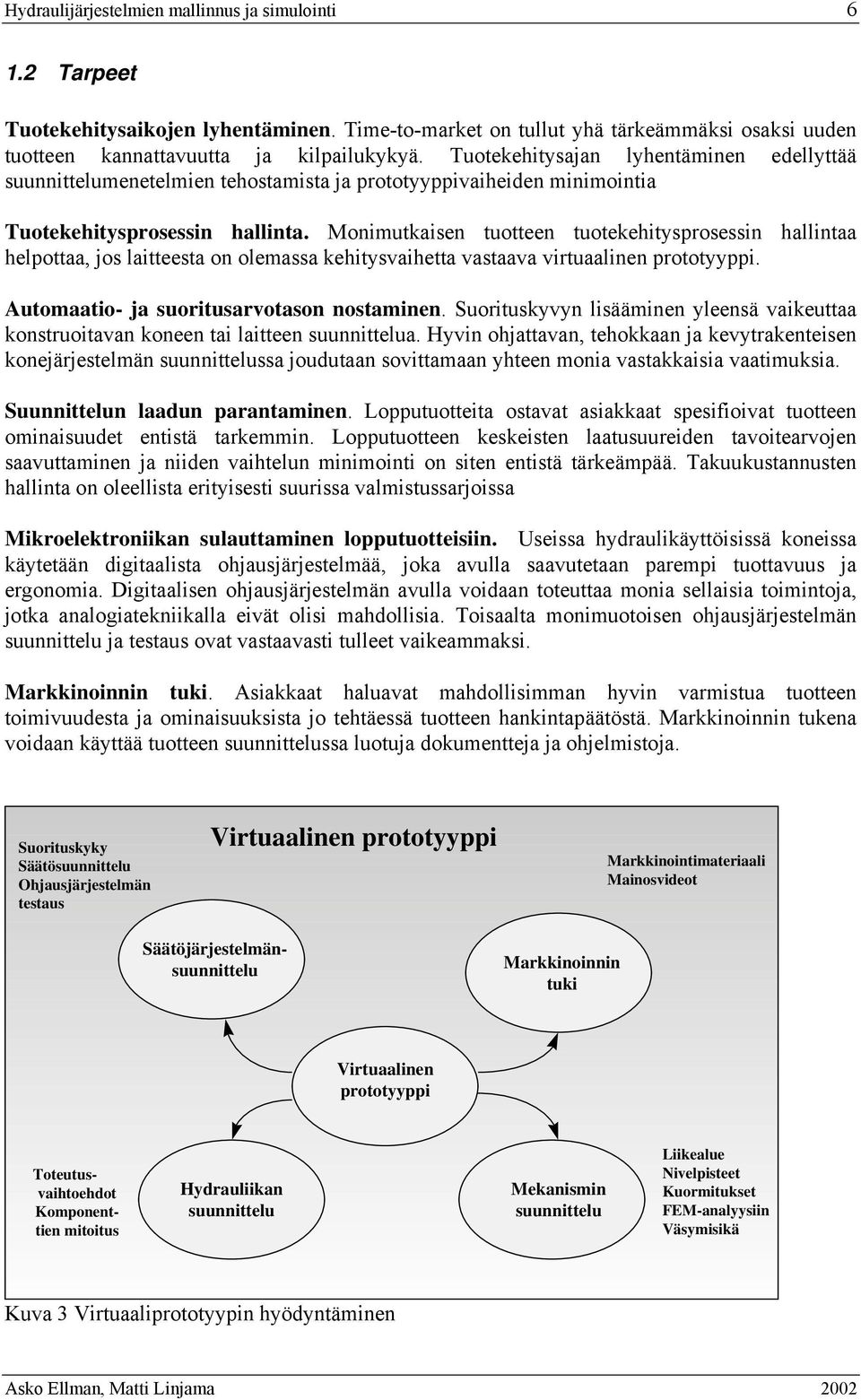 Monimutkaisen tuotteen tuotekehitysrosessin hallintaa helottaa, jos laitteesta on olemassa kehitysvaihetta vastaava virtuaalinen rototyyi. utomaatio- ja suoritusarvotason nostaminen.