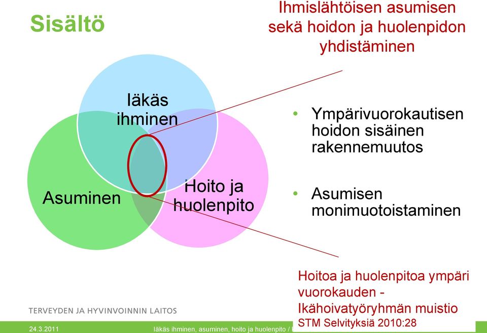 monimuotoistaminen Hoitoa ja huolenpitoa ympäri vuorokauden - Ikähoivatyöryhmän muistio