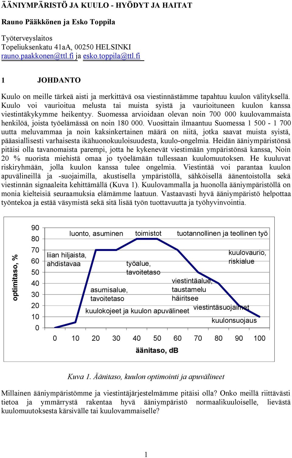 Kuulo voi vaurioitua melusta tai muista syistä ja vaurioituneen kuulon kanssa viestintäkykymme heikentyy.