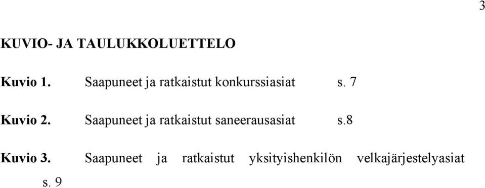 Saapuneet ja ratkaistut saneerausasiat s.8 Kuvio 3.