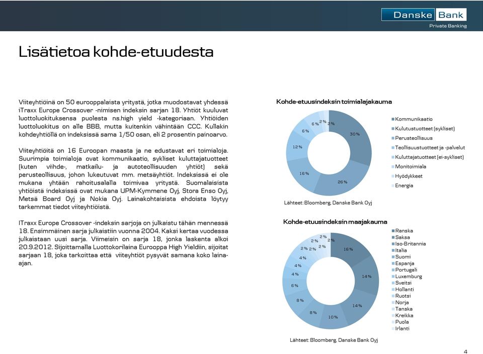 Viiteyhtiöitä on 16 Euroopan maasta ja ne edustavat eri toimialoja.