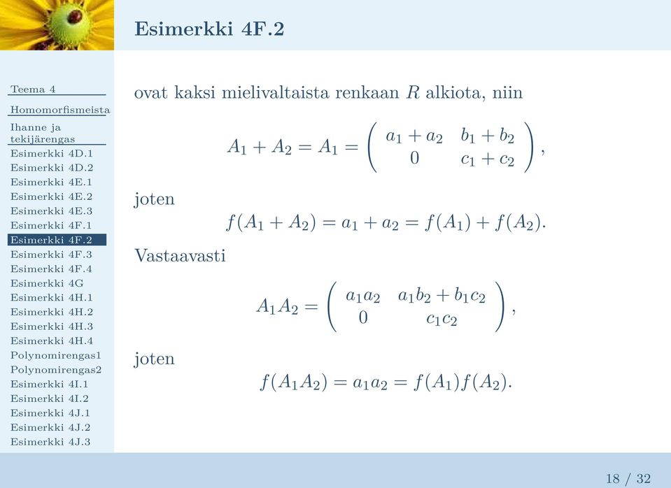 2 = f(a 1 ) + f(a 2 ).