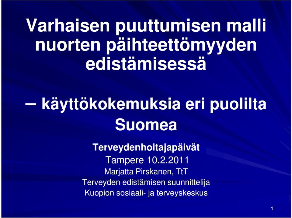 Terveydenhoitajapäivät Tampere 10.2.