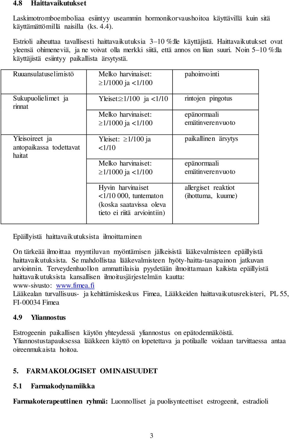 Noin 5 10 %:lla käyttäjistä esiintyy paikallista ärsytystä.