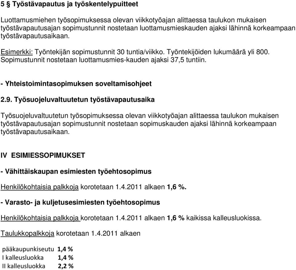 - Yhteistoimintasopimuksen soveltamisohjeet 2.9.