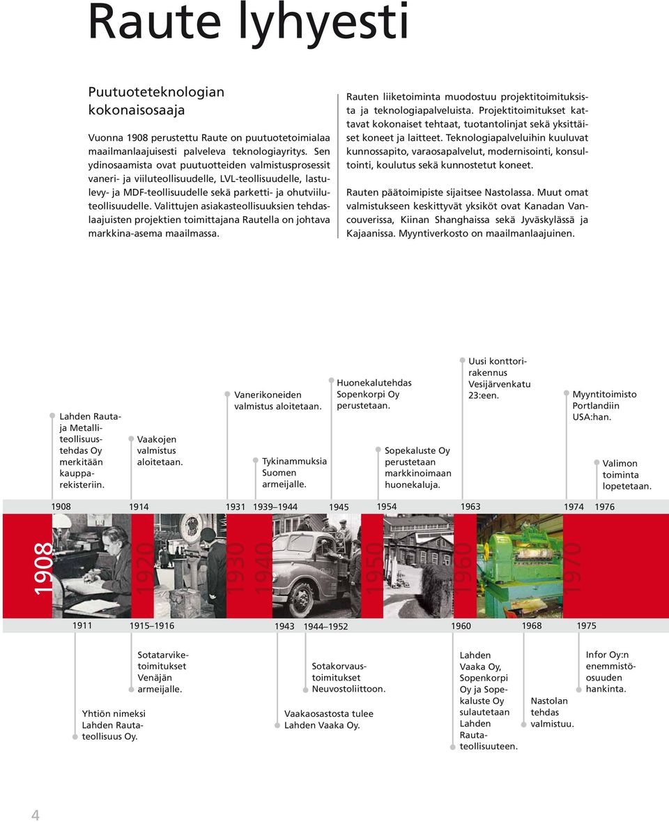 Valittujen asiakasteollisuuksien tehdaslaajuisten projektien toimittajana Rautella on johtava markkina-asema maailmassa. Rauten liiketoiminta muodostuu projektitoimituksista ja teknologiapalveluista.