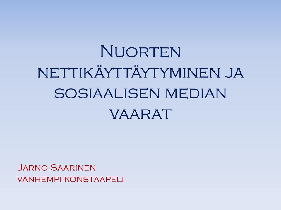 sosiaalisen median