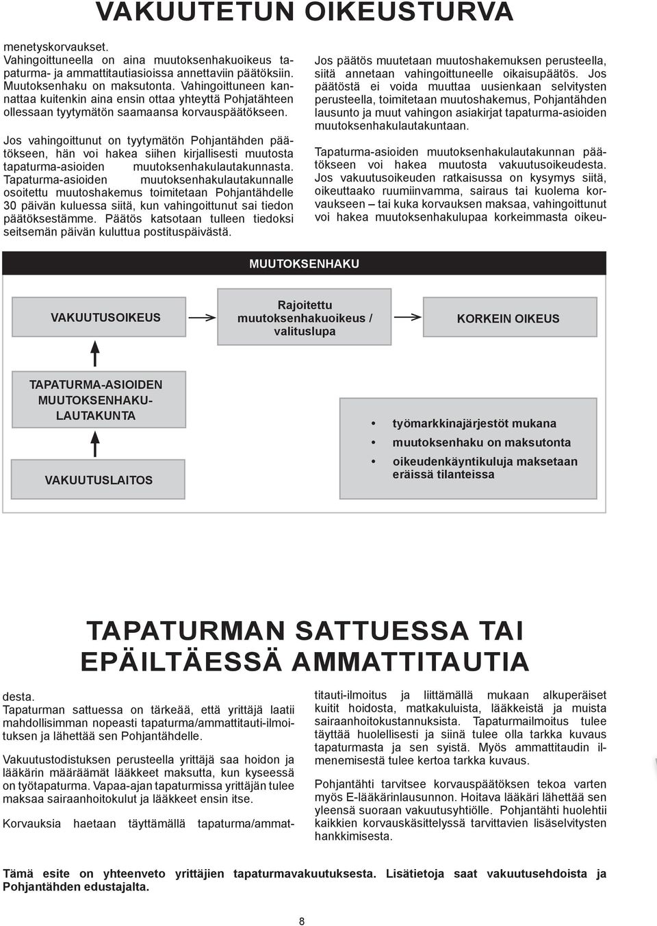 Jos vahingoittunut on tyytymätön Pohjantähden päätökseen, hän voi hakea siihen kirjallisesti muutosta tapaturma-asioiden muutoksenhakulautakunnasta.