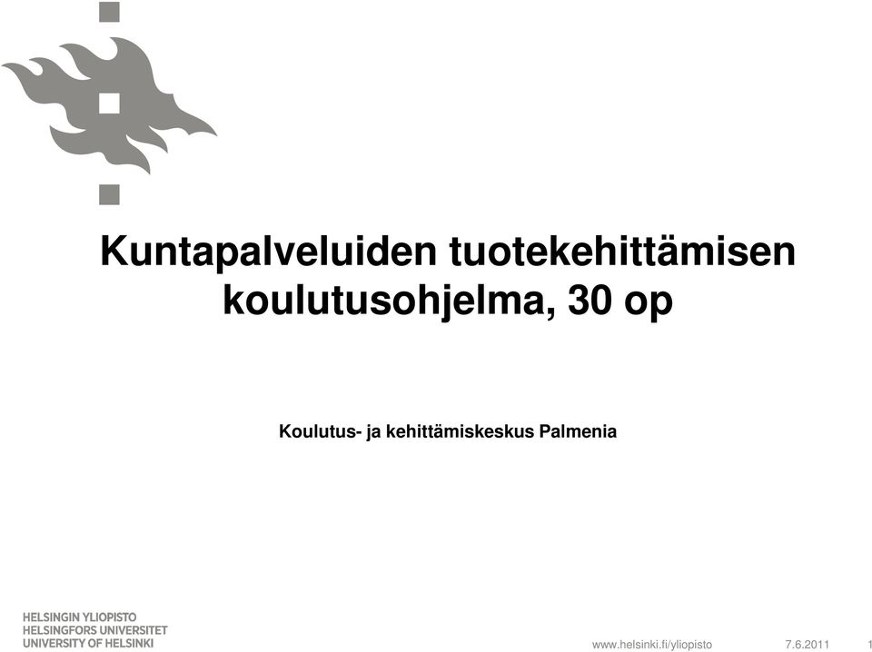 koulutusohjelma, 30 op Koulutus-