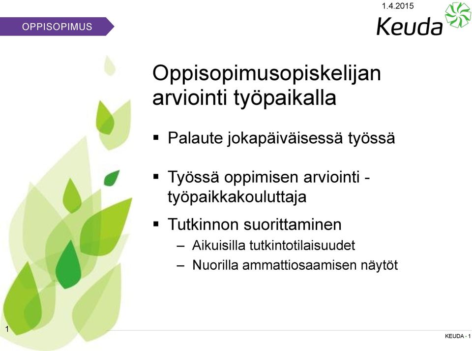 - työpaikkakouluttaja Tutkinnon suorittaminen Aikuisilla