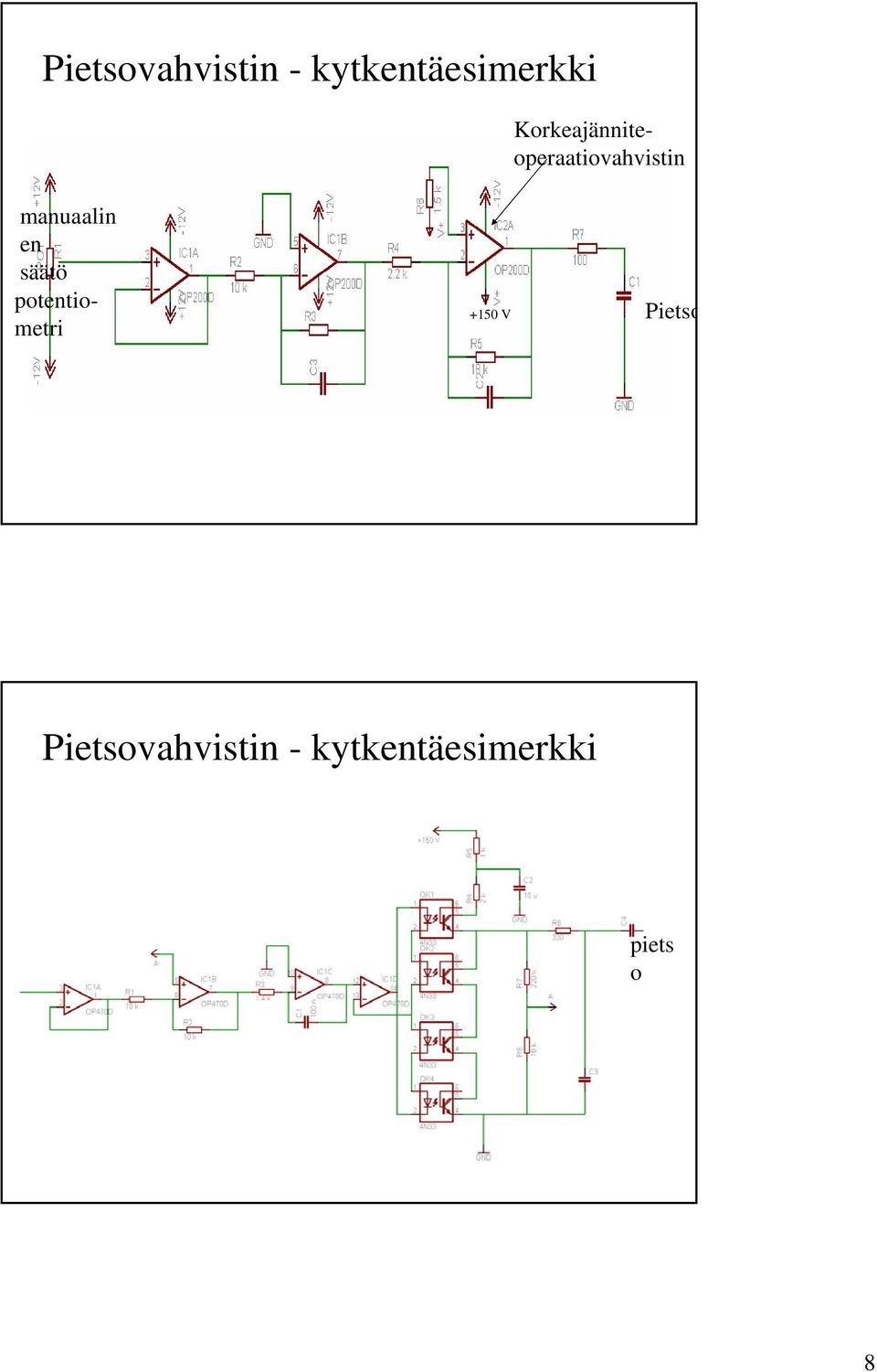 manuaalin en säätö potentiometri +150 V