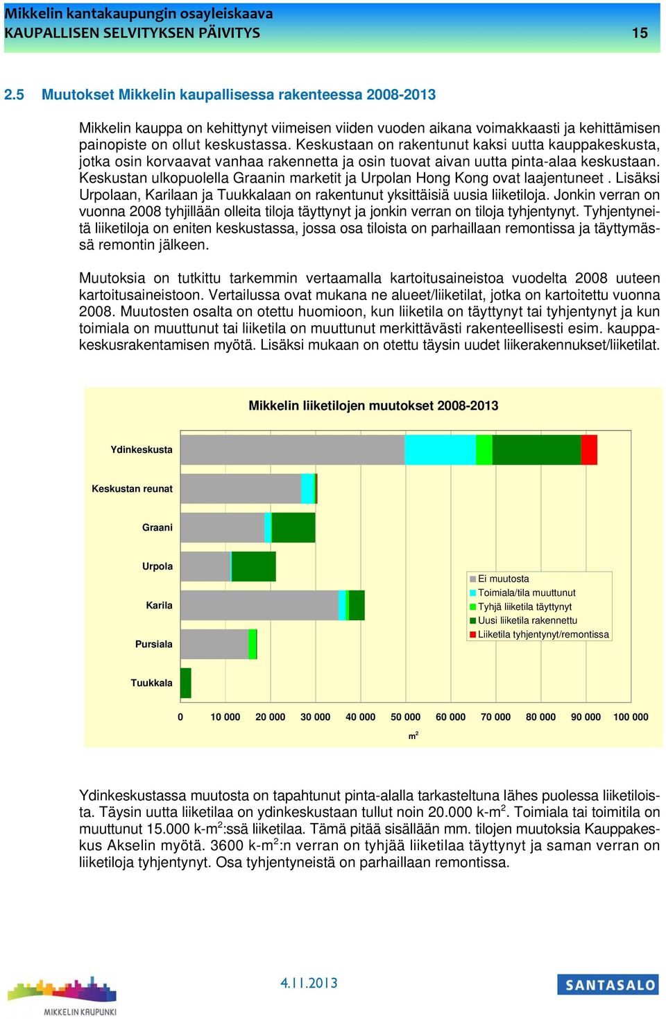 Keskustaan on rakentunut kaksi uutta kauppakeskusta, jotka osin korvaavat vanhaa rakennetta ja osin tuovat aivan uutta pinta-alaa keskustaan.