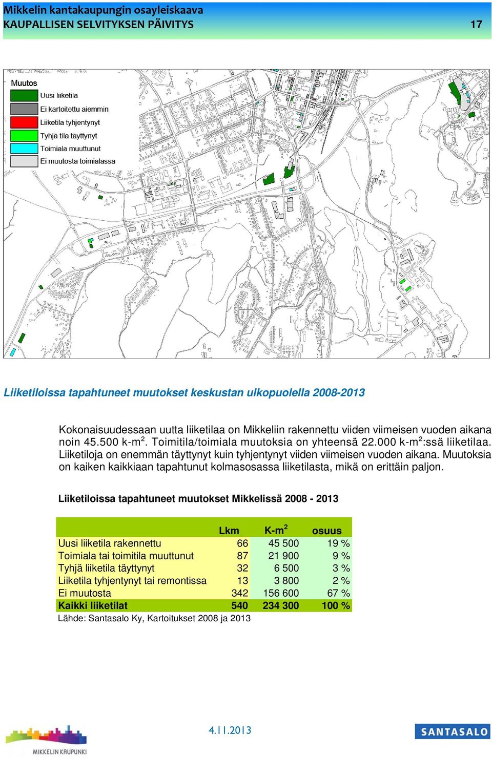 Muutoksia on kaiken kaikkiaan tapahtunut kolmasosassa liiketilasta, mikä on erittäin paljon.