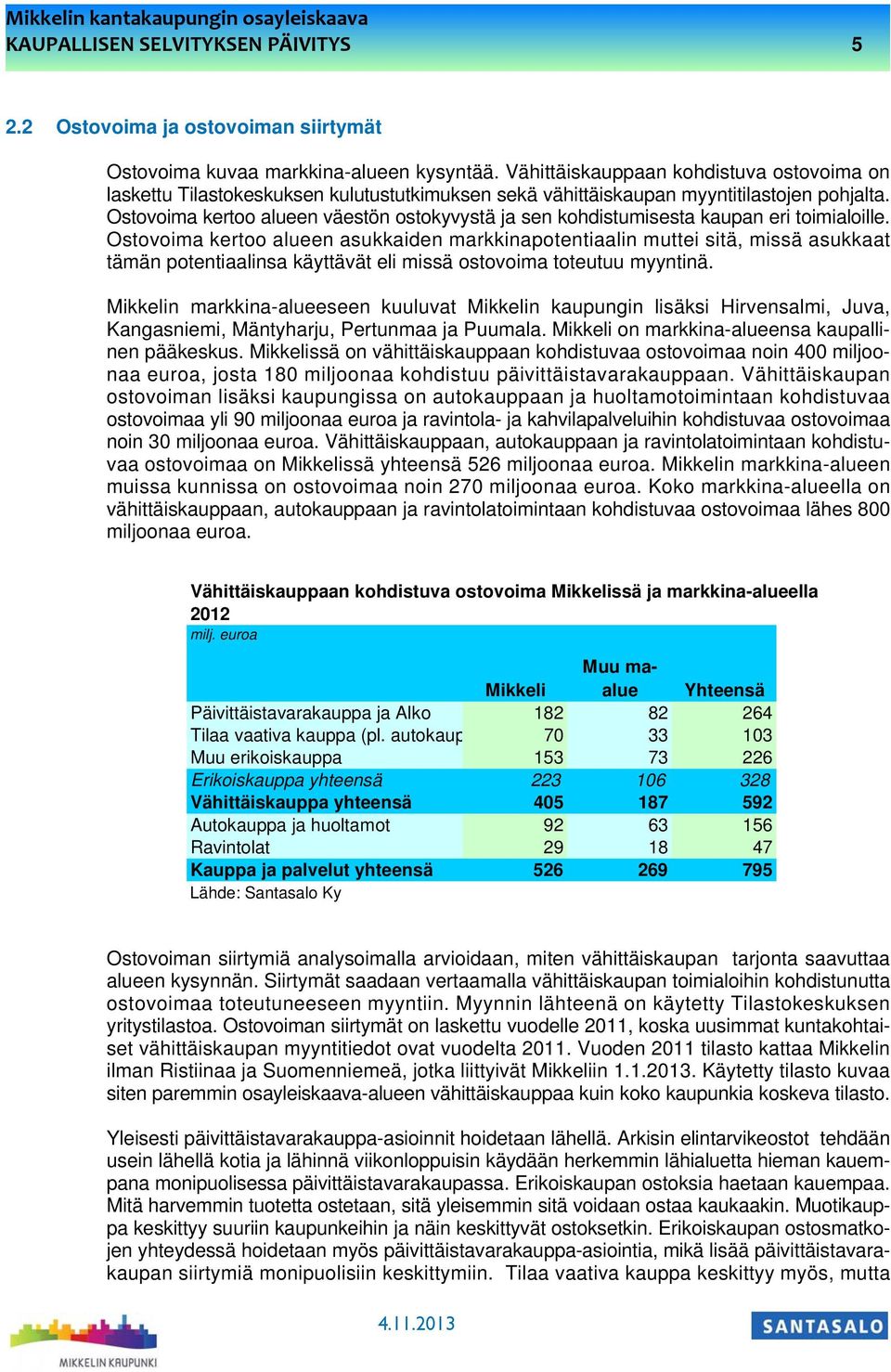 Ostovoima kertoo alueen väestön ostokyvystä ja sen kohdistumisesta kaupan eri toimialoille.