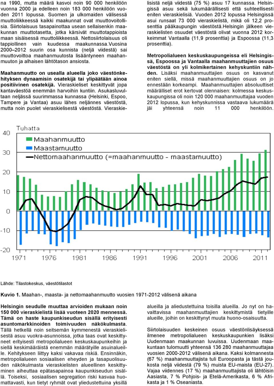 Siirtolaisuus tasapainottaa usean sellaisenkin maakunnan muuttotasetta, jotka kärsivät muuttotappioista maan sisäisessä muuttoliikkeessä. Nettosiirtolaisuus oli tappiollinen vain kuudessa maakunnassa.
