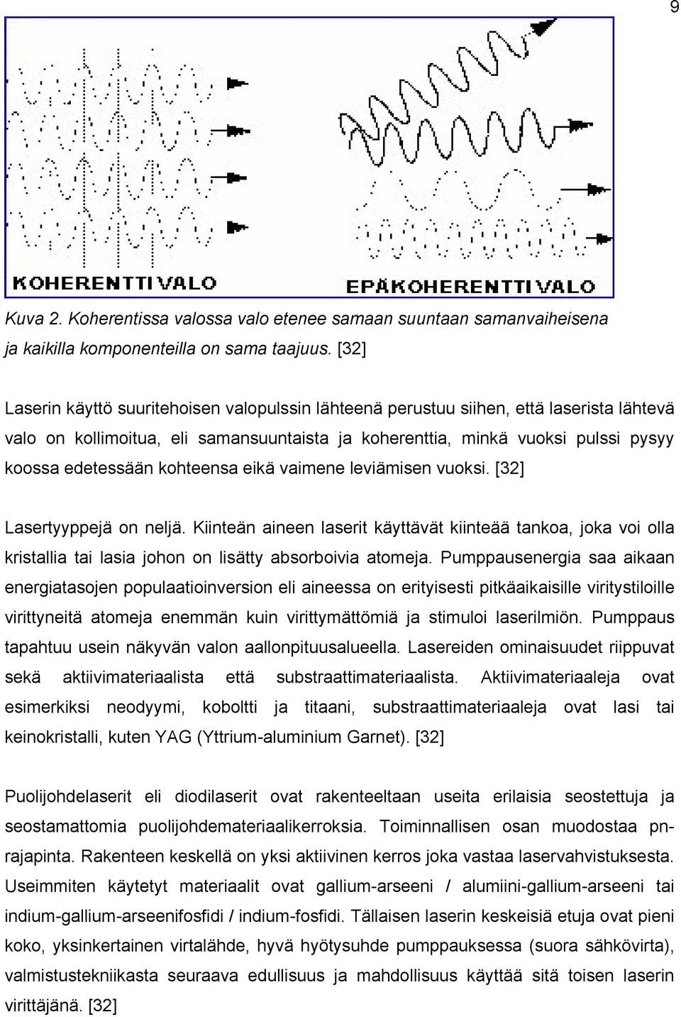 kohteensa eikä vaimene leviämisen vuoksi. [32] Lasertyyppejä on neljä. Kiinteän aineen laserit käyttävät kiinteää tankoa, joka voi olla kristallia tai lasia johon on lisätty absorboivia atomeja.