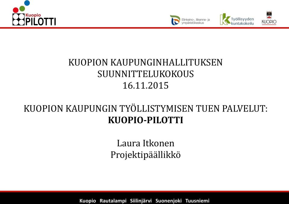 2015 KUOPION KAUPUNGIN TYÖLLISTYMISEN